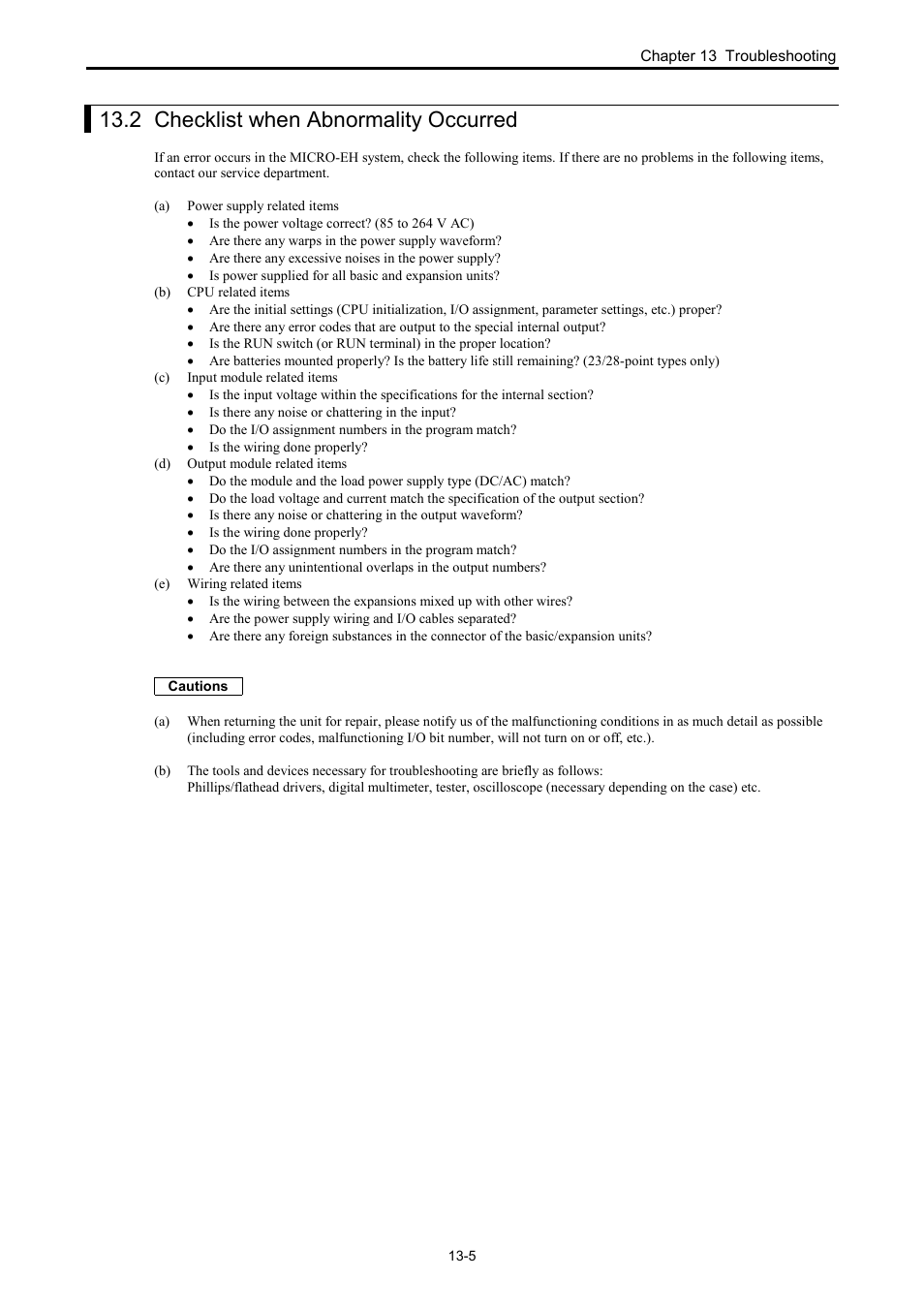 2 checklist when abnormality occurred | Hitachi NJI-350B User Manual | Page 280 / 319