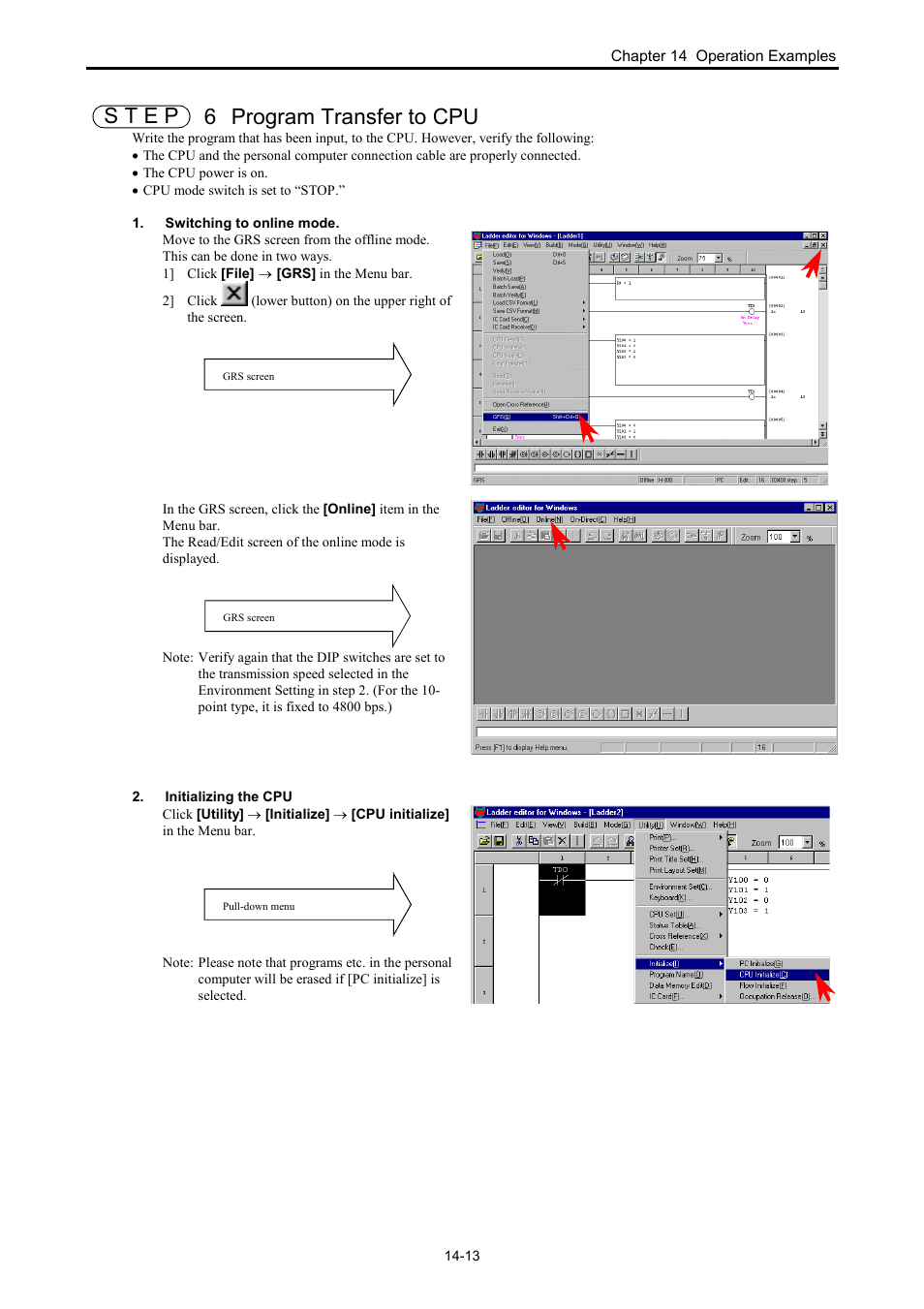 Step 6 program transfer to cpu | Hitachi NJI-350B User Manual | Page 304 / 319