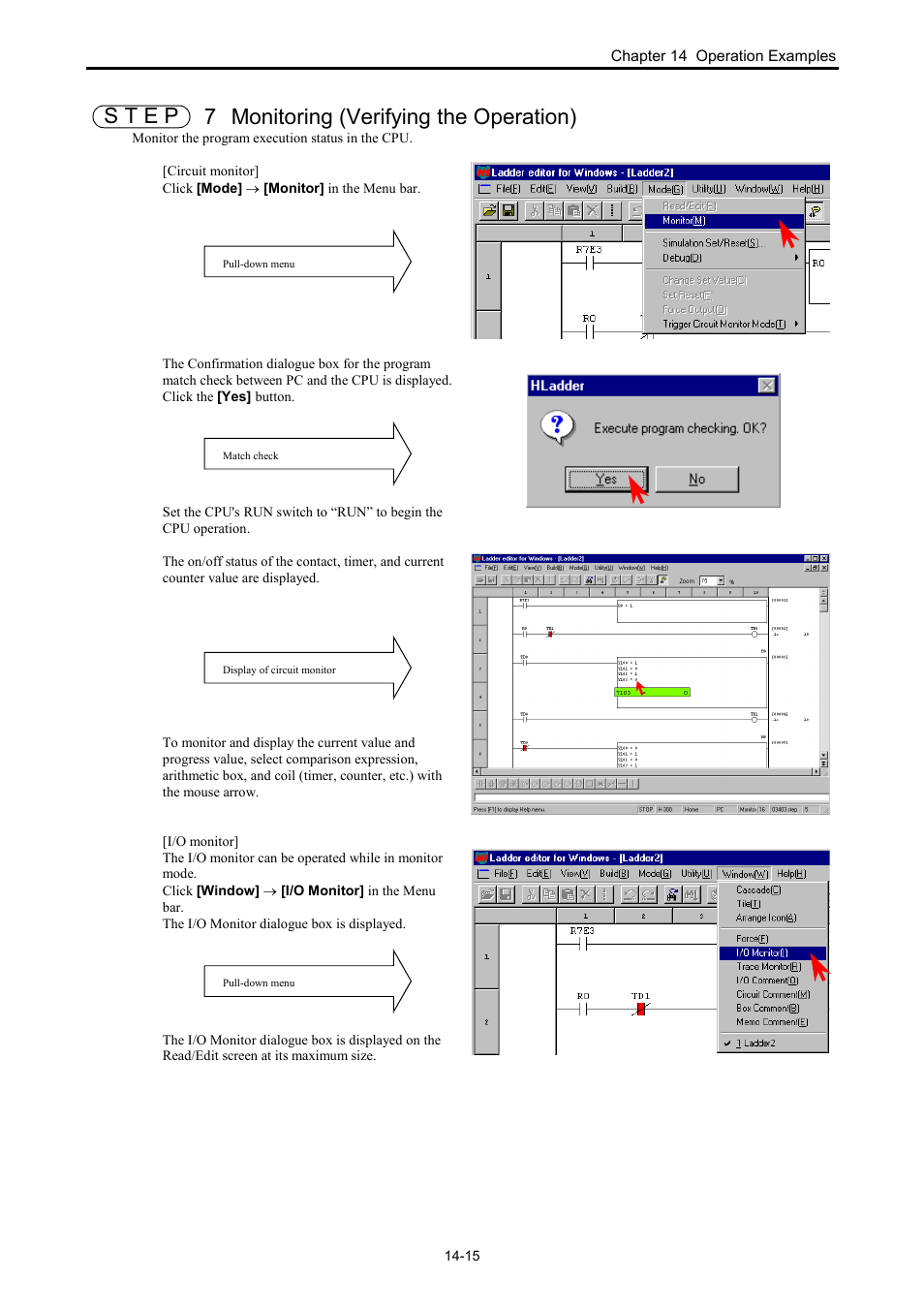 Step 7 monitoring(verifying the operation) | Hitachi NJI-350B User Manual | Page 306 / 319