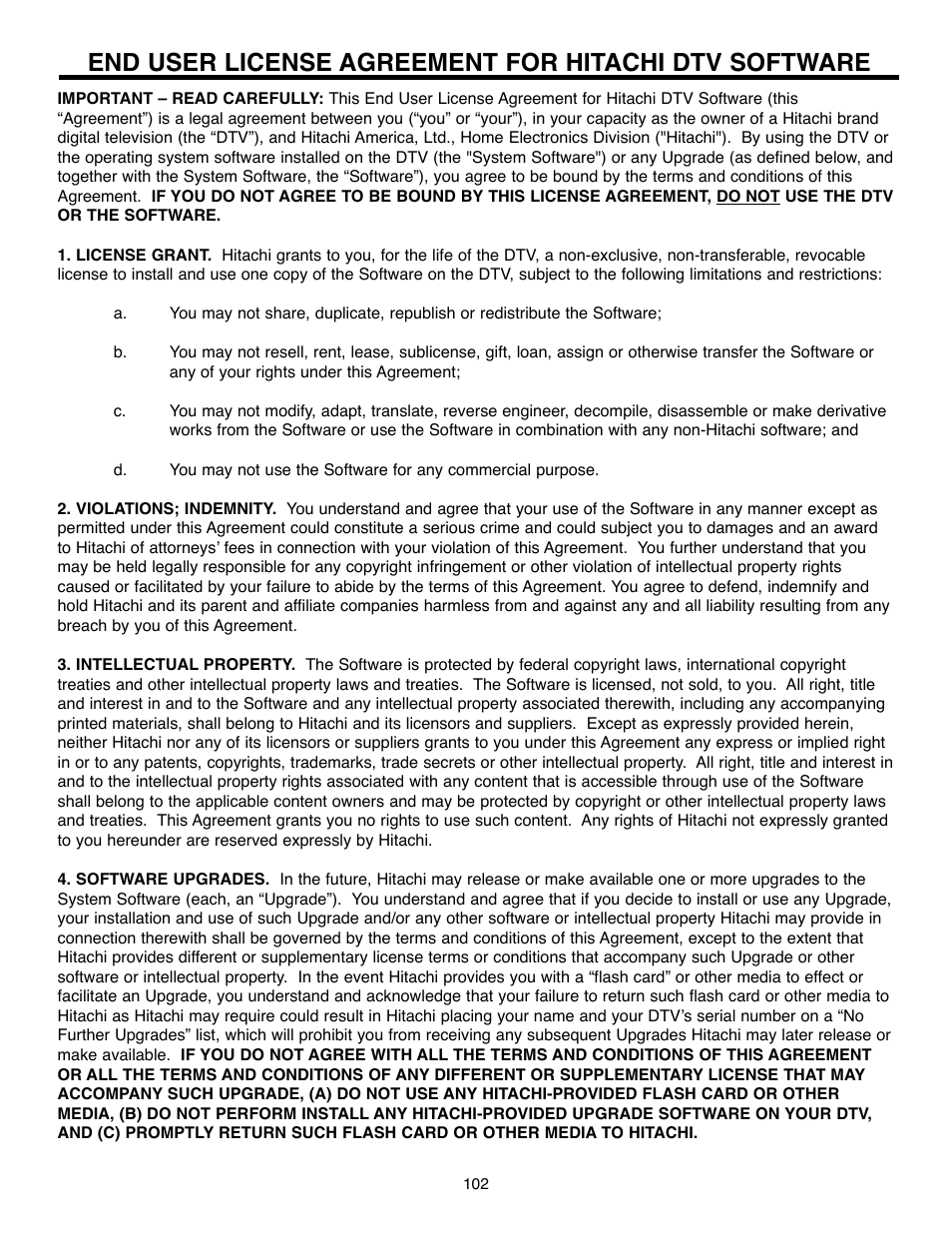 Hitachi 32HLX61 User Manual | Page 102 / 104