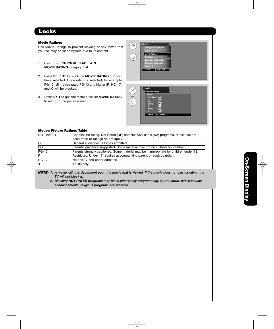 Locks | Hitachi P55T501 User Manual | Page 49 / 72