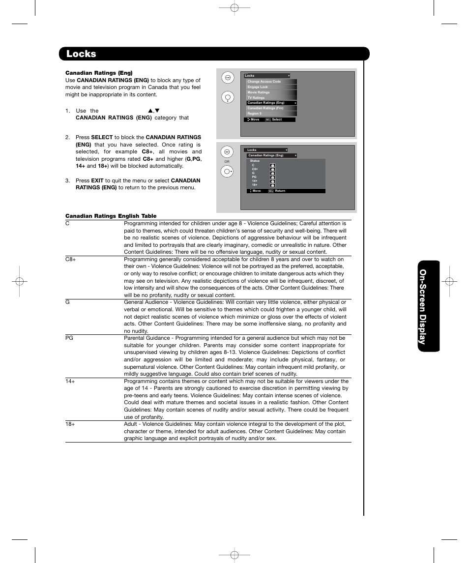 Locks | Hitachi P55T501 User Manual | Page 51 / 72