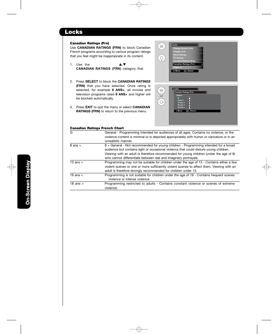 Locks | Hitachi P55T501 User Manual | Page 52 / 72