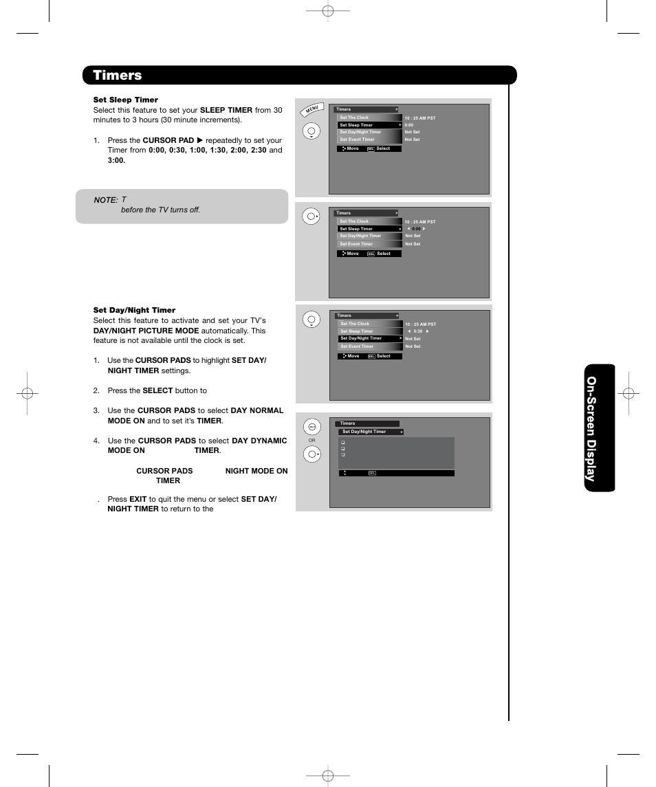 Timers | Hitachi P55T501 User Manual | Page 55 / 72