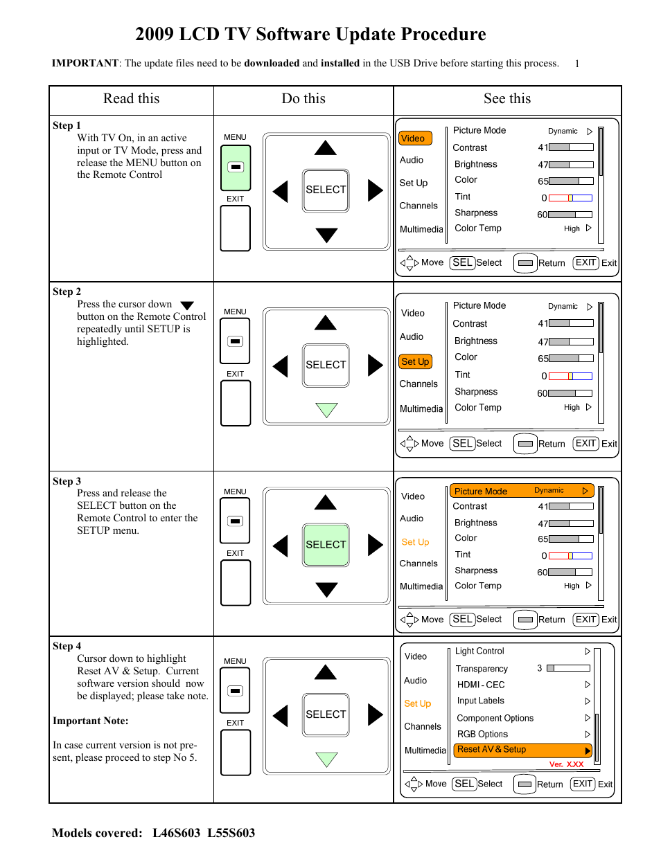 Hitachi L55S603 User Manual | 3 pages