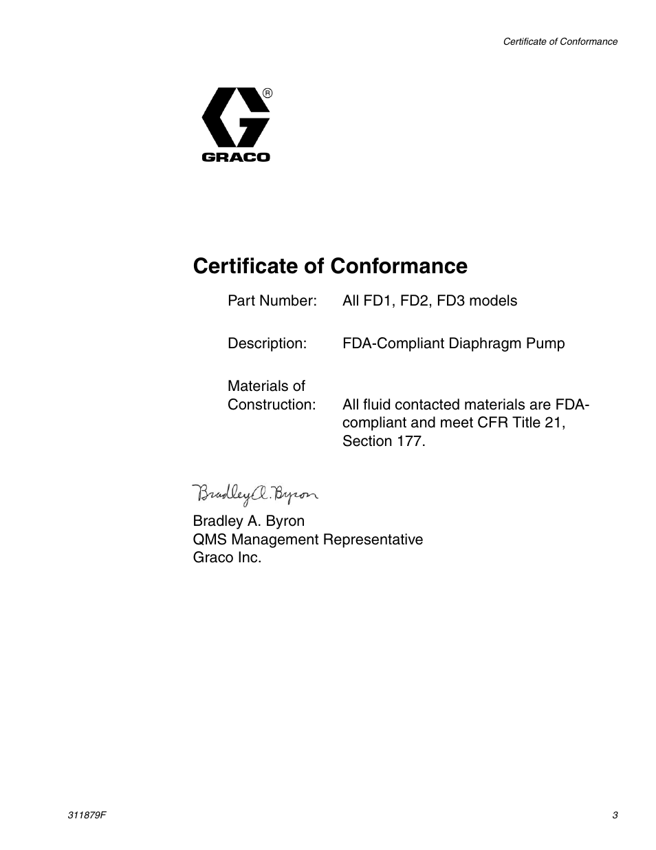 Certificate of conformance | Hitachi FD2 1590 User Manual | Page 3 / 50