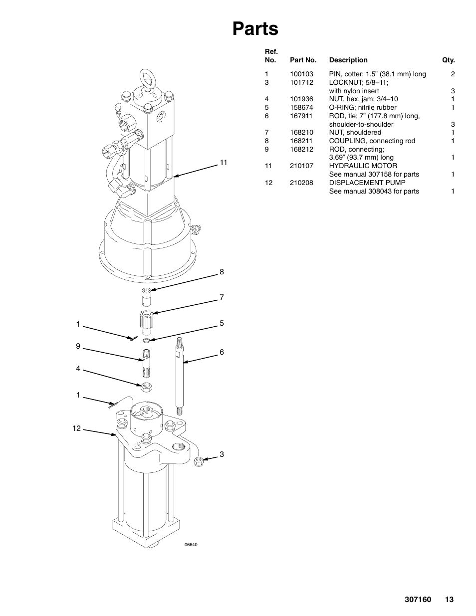 Parts | Hitachi 210313 User Manual | Page 13 / 16