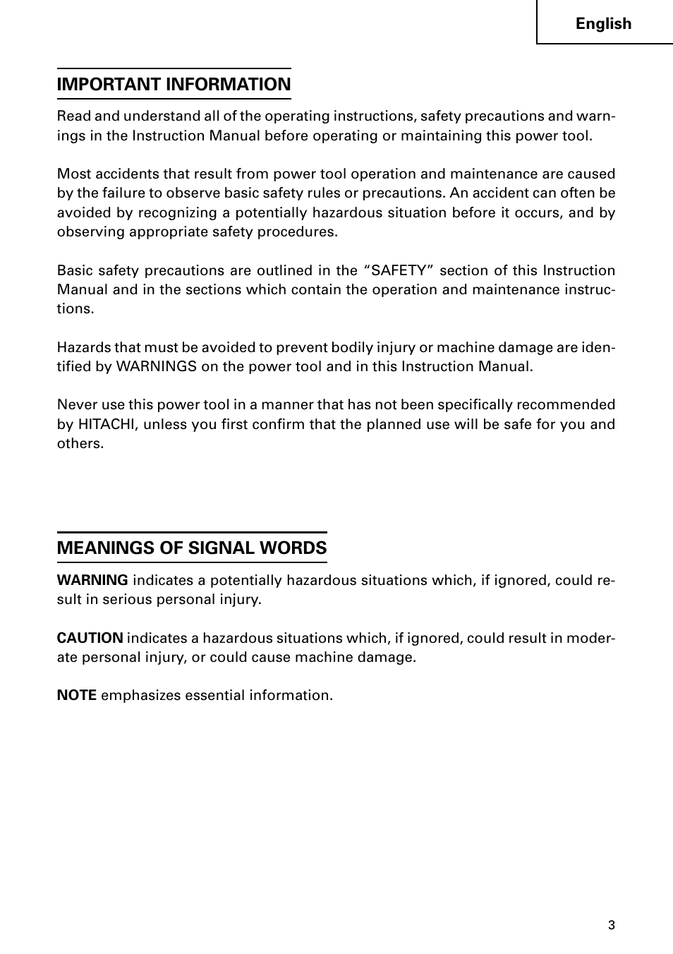 Hitachi DH 24PC User Manual | Page 3 / 72