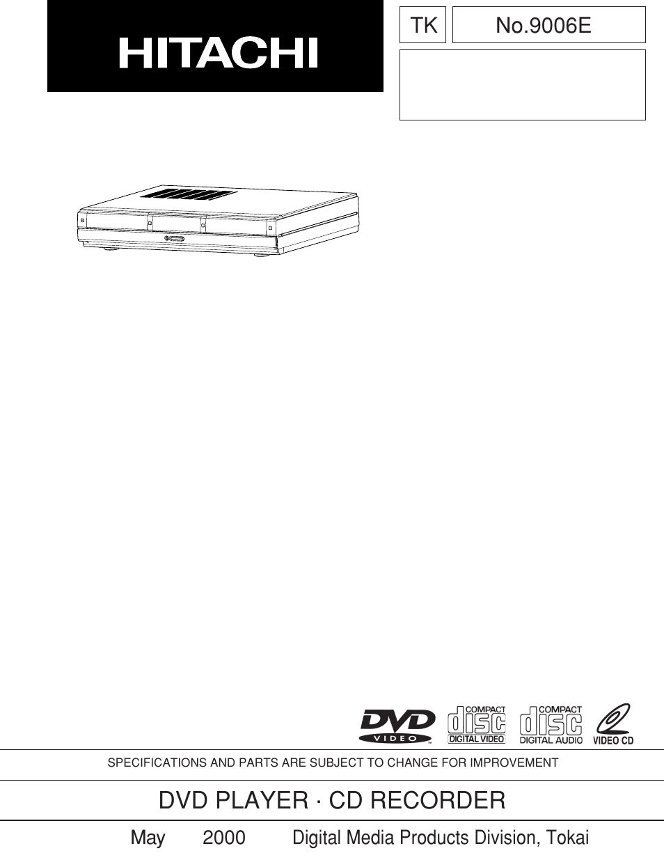 Hitachi DV-W1U User Manual | 35 pages