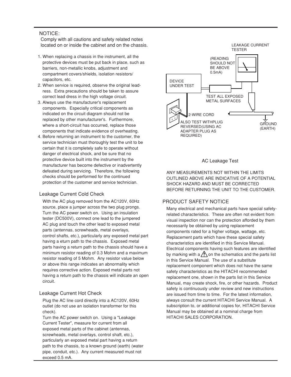 Safety precautions | Hitachi DV-W1U User Manual | Page 2 / 35