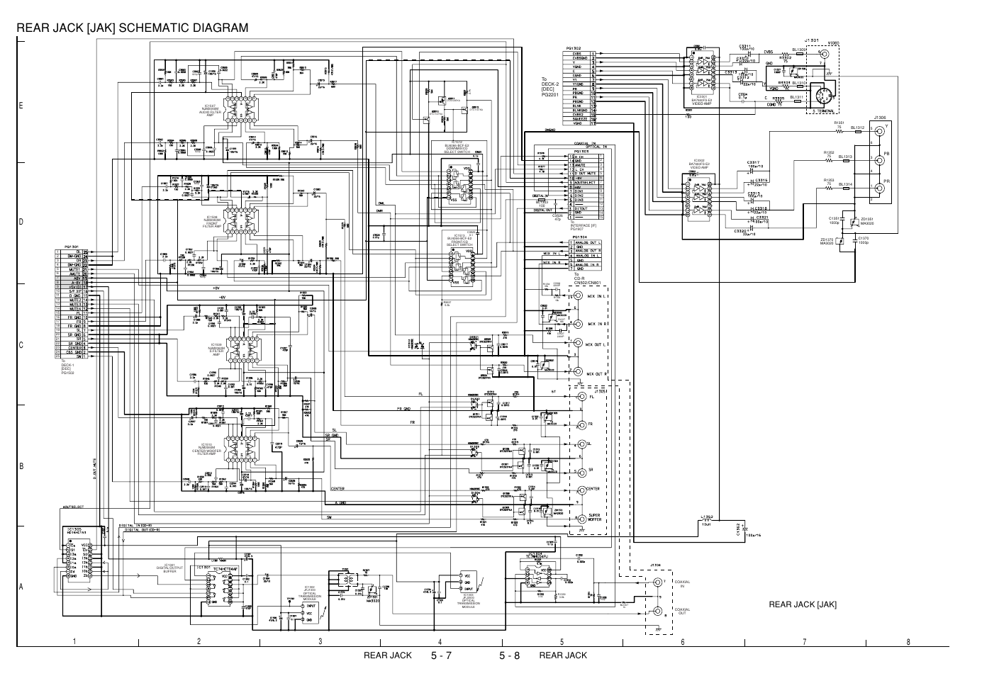 Rear jack [jak] schematic diagram, Rear jack, Rear jack [jak | Hitachi DV-W1U User Manual | Page 25 / 35