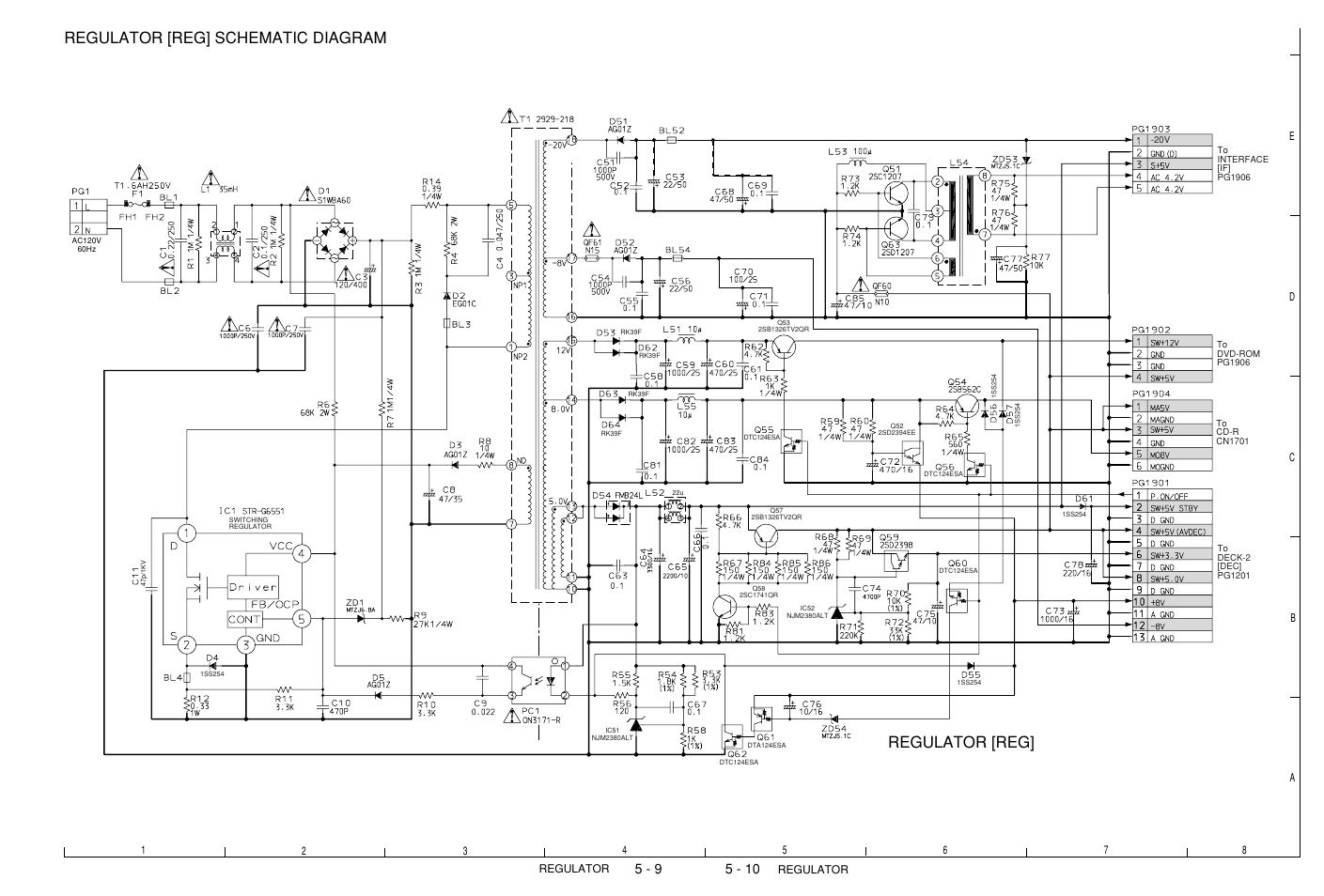 Regulator [reg] schematic diagram, Regulator [reg | Hitachi DV-W1U User Manual | Page 26 / 35