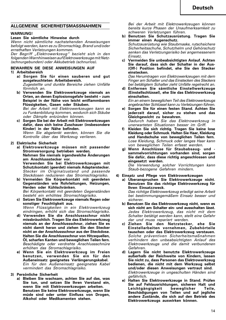 Deutsch | Hitachi dh24pd3 User Manual | Page 15 / 82