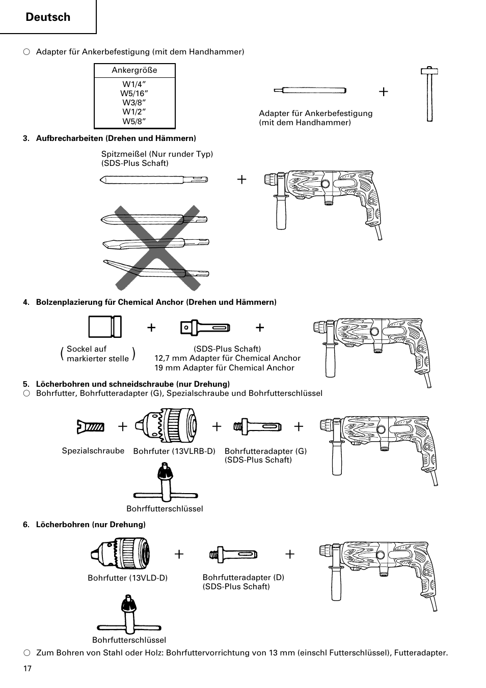 Deutsch | Hitachi dh24pd3 User Manual | Page 18 / 82