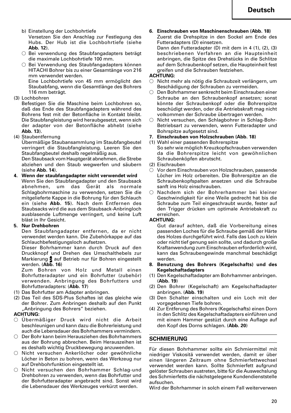 Deutsch | Hitachi dh24pd3 User Manual | Page 21 / 82