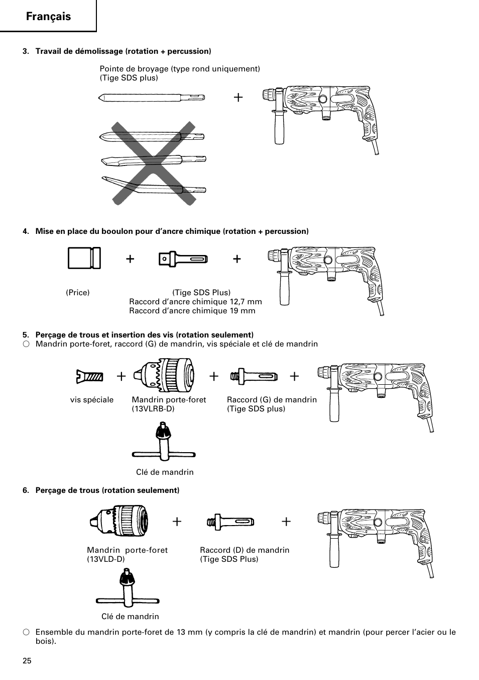 Français | Hitachi dh24pd3 User Manual | Page 26 / 82