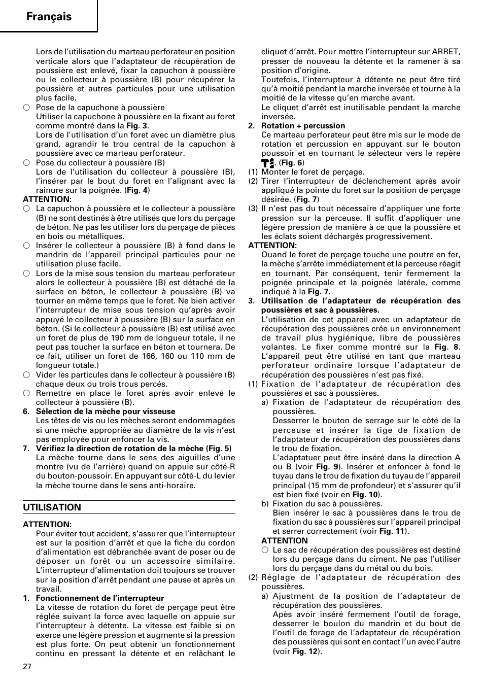 Français | Hitachi dh24pd3 User Manual | Page 28 / 82