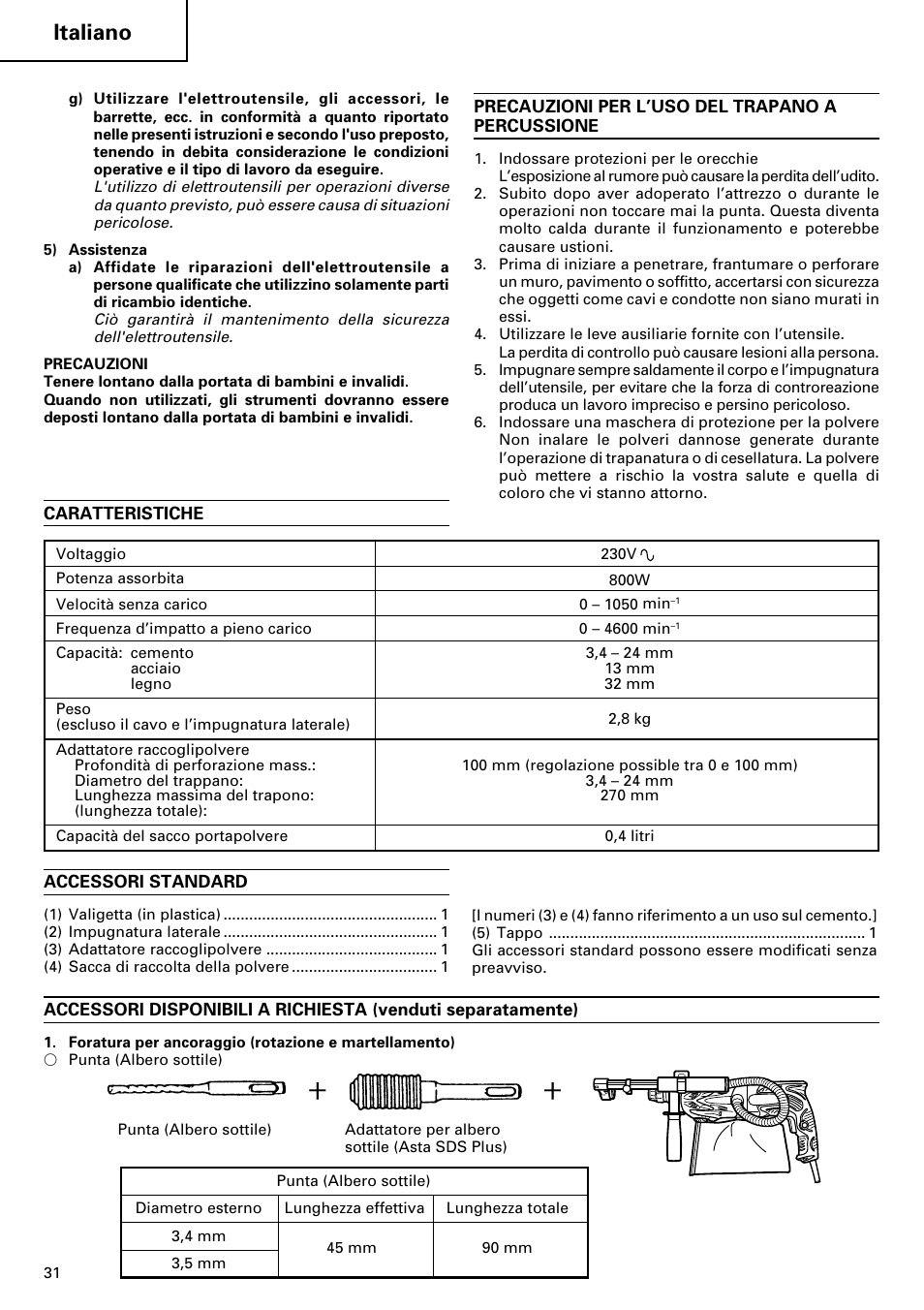 Italiano | Hitachi dh24pd3 User Manual | Page 32 / 82