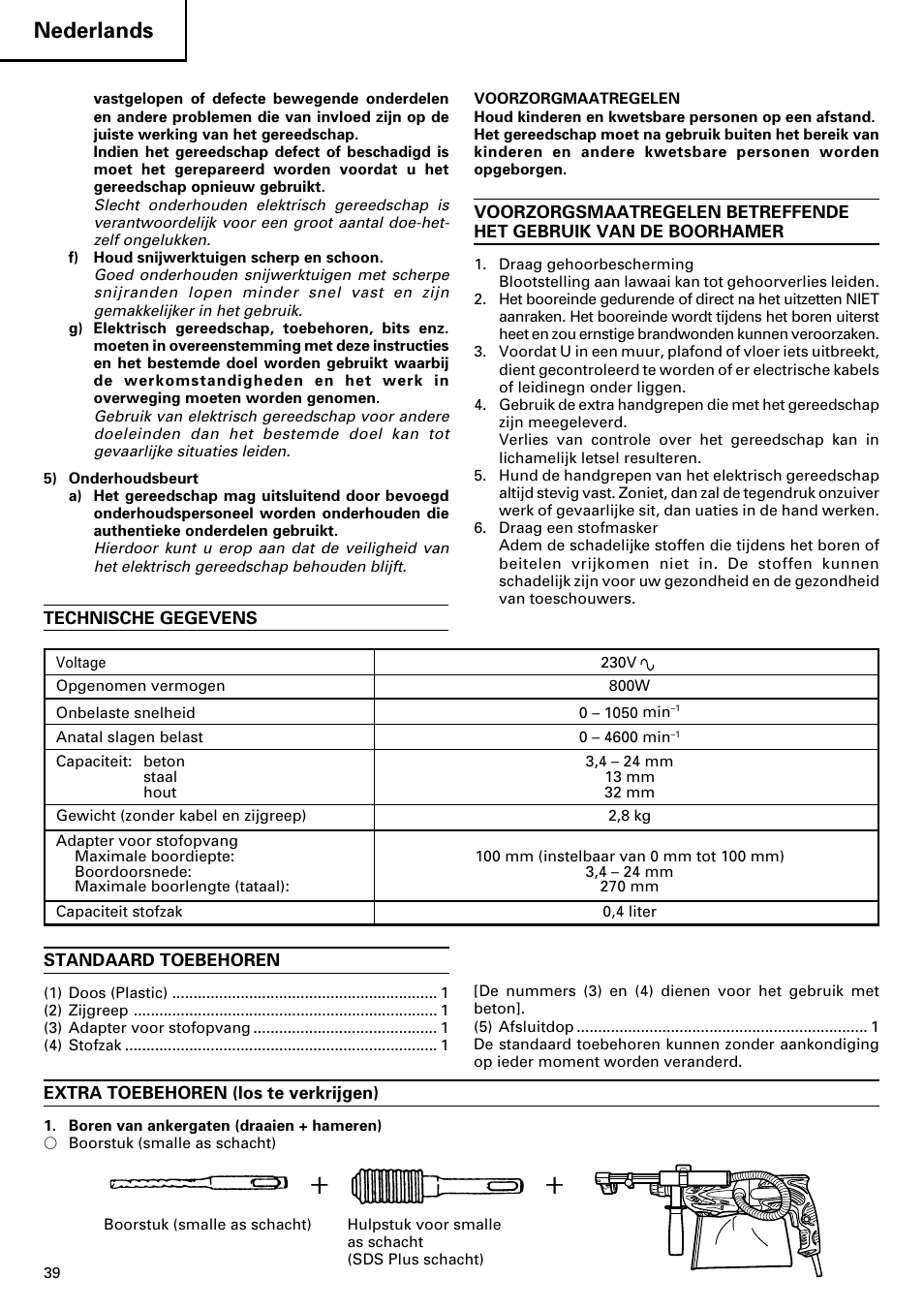 Nederlands | Hitachi dh24pd3 User Manual | Page 40 / 82