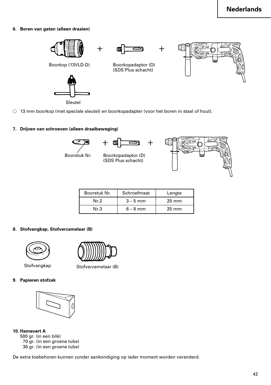 Nederlands | Hitachi dh24pd3 User Manual | Page 43 / 82