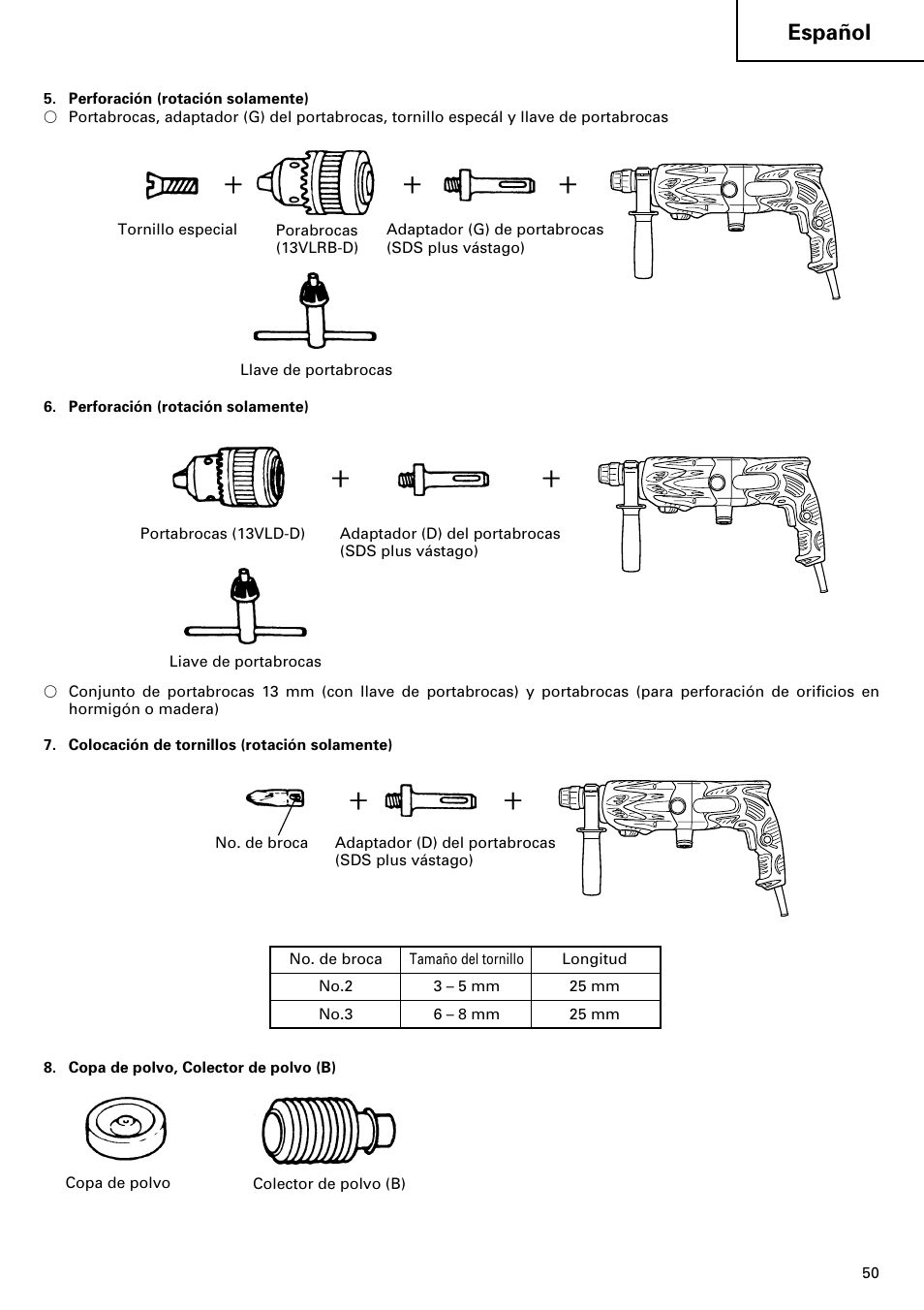 Español | Hitachi dh24pd3 User Manual | Page 51 / 82