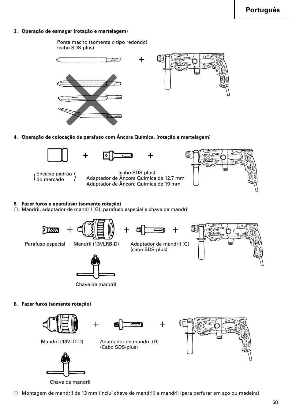 Português | Hitachi dh24pd3 User Manual | Page 59 / 82