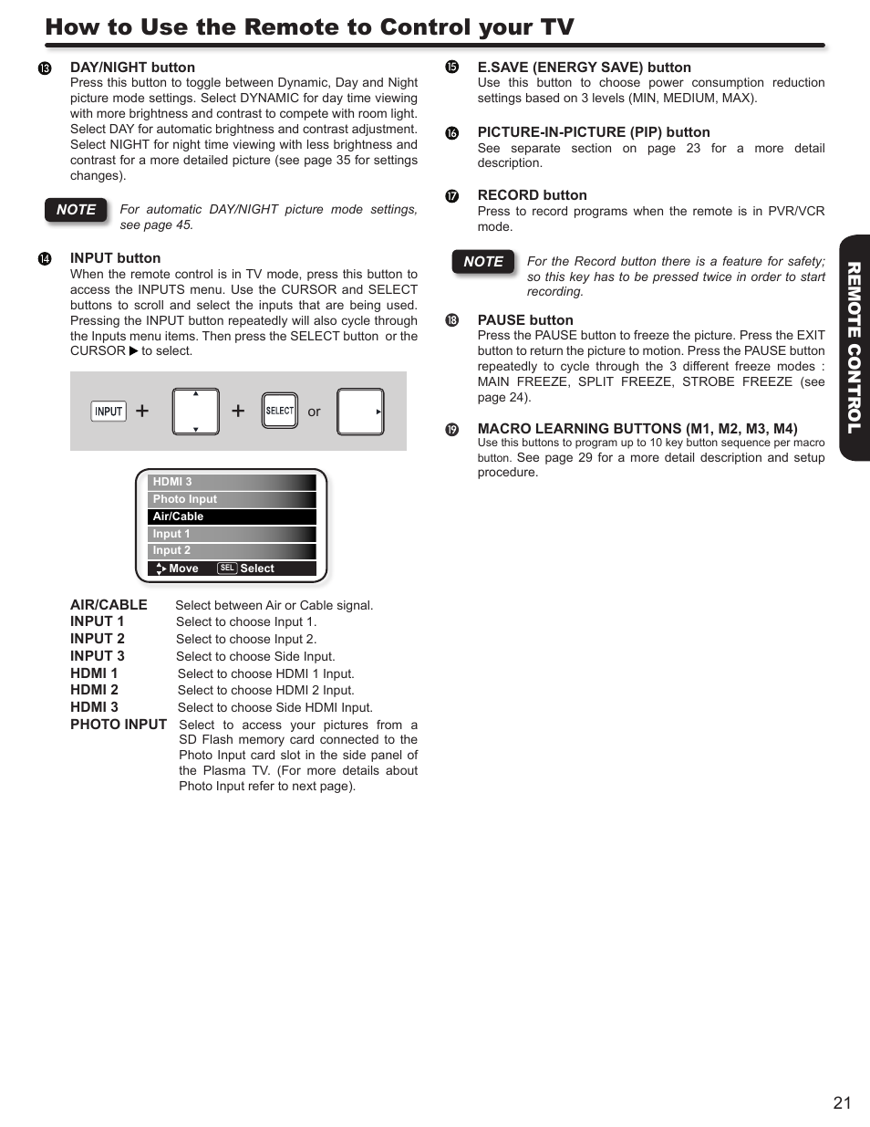 How to use the remote to control your tv | Hitachi DIRECTOR'S SERIES P50X902 User Manual | Page 21 / 70