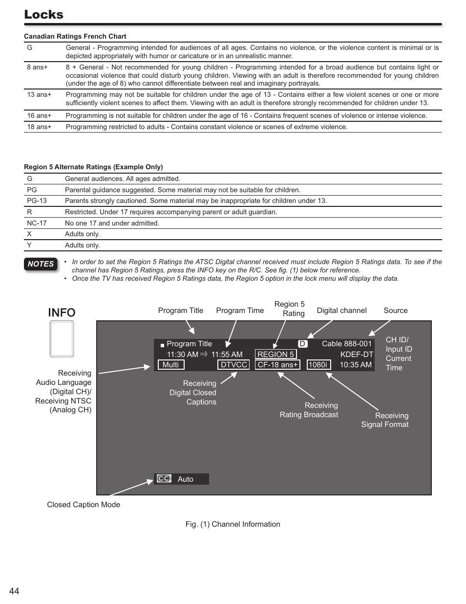 Locks | Hitachi DIRECTOR'S SERIES P50X902 User Manual | Page 44 / 70