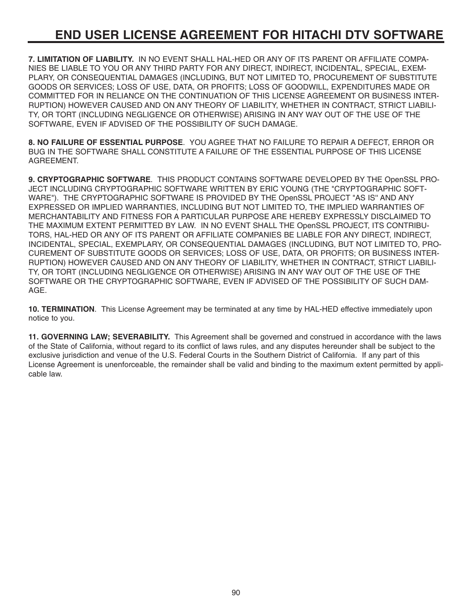 Hitachi 70VX915 User Manual | Page 90 / 92