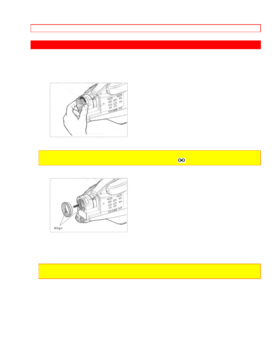 Attaching the telephoto or wide angle lens | Hitachi VM-1600A User Manual | Page 44 / 93