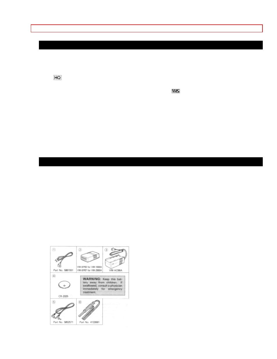 Features accessories | Hitachi VM-1600A User Manual | Page 6 / 93