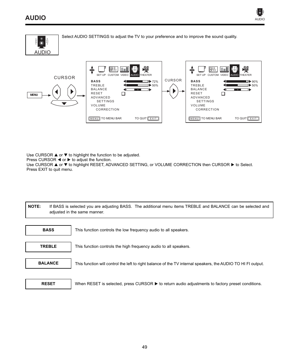 Audio | Hitachi 32GX01B User Manual | Page 49 / 60