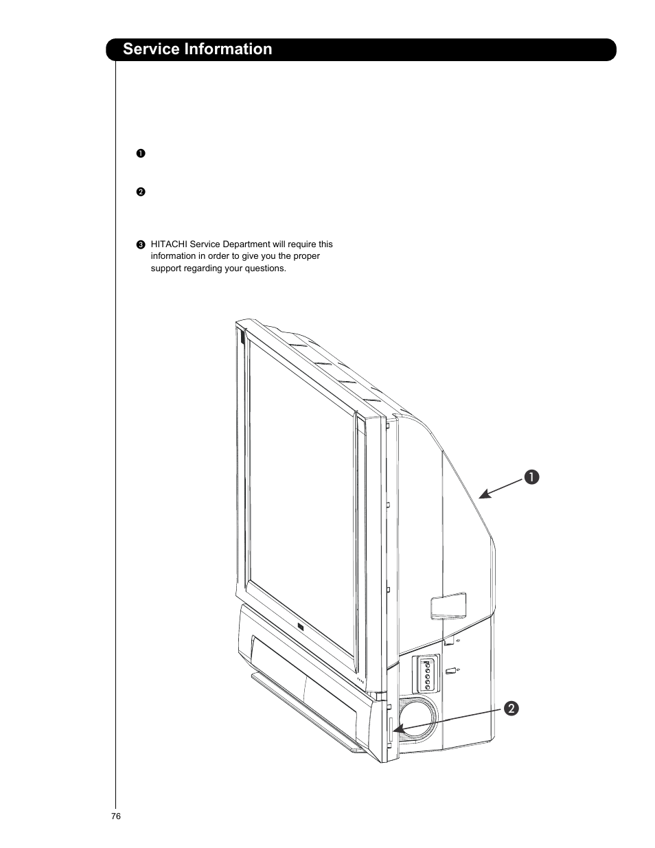 Service information | Hitachi 50C20A User Manual | Page 76 / 80