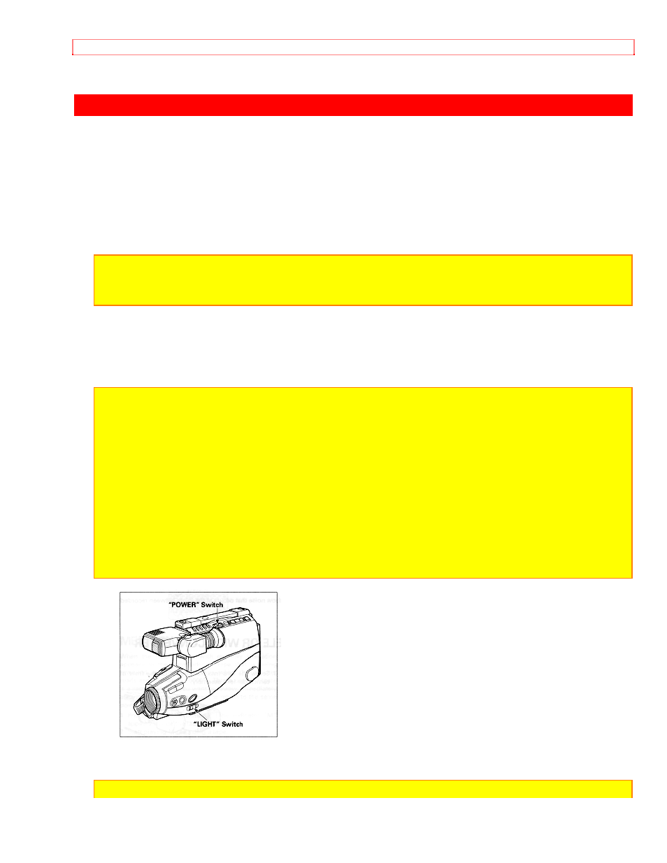 Using the built-in camera light | Hitachi VM-3700A User Manual | Page 67 / 81