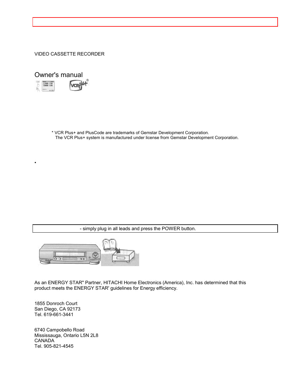 Hitachi VT-FX6411A User Manual | 81 pages