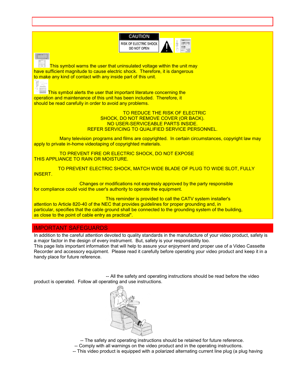 Important safeguards | Hitachi VT-FX6411A User Manual | Page 4 / 81