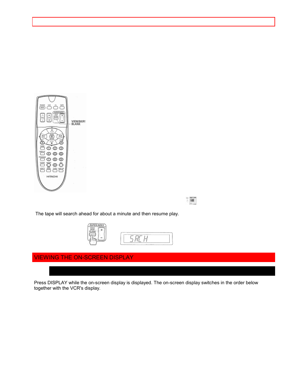 Viewing the on-screen display | Hitachi VT-FX6411A User Manual | Page 44 / 81