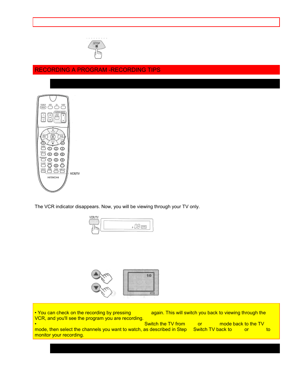 Recording a program -recording tips | Hitachi VT-FX6411A User Manual | Page 50 / 81