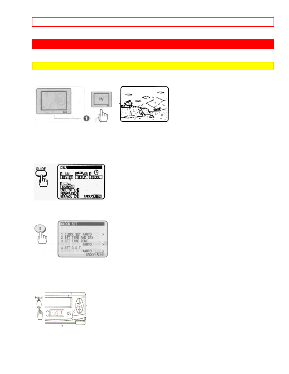 Setting the clock - automatic mode with cable box | Hitachi VT-FX614A User Manual | Page 24 / 75