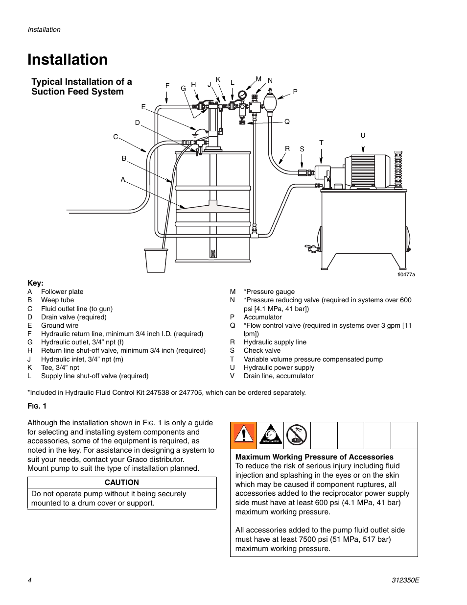 Installation, Typical installation of a suction feed system | Hitachi 312350E User Manual | Page 4 / 24