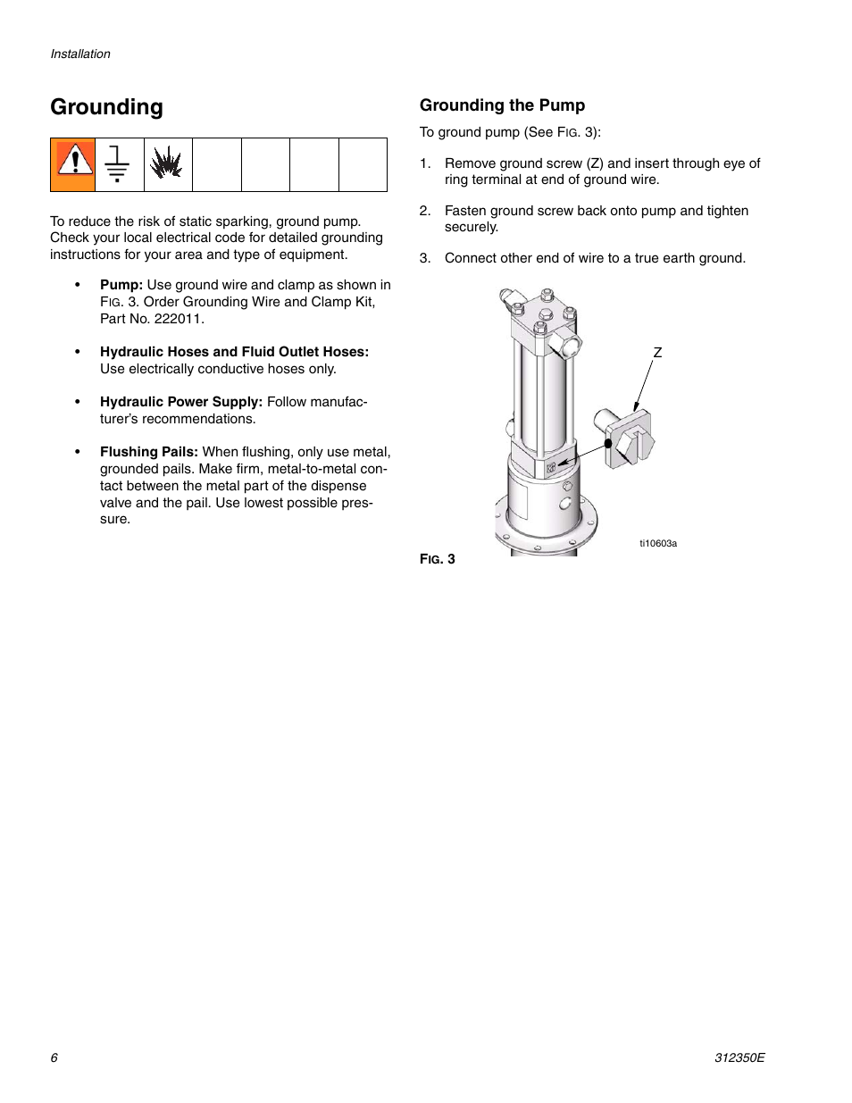 Grounding | Hitachi 312350E User Manual | Page 6 / 24