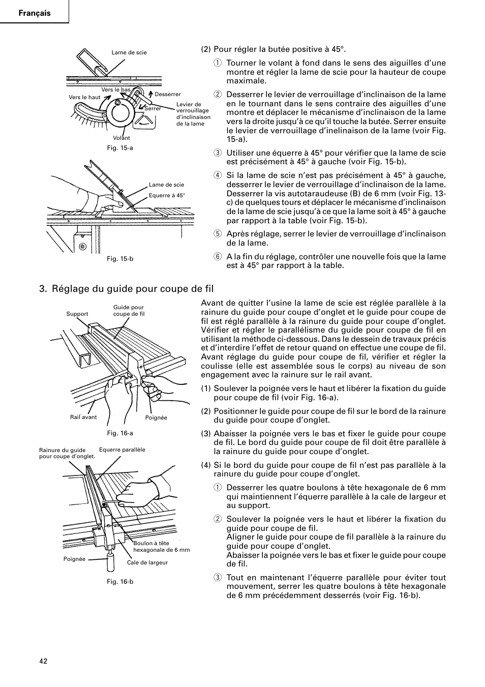 Réglage du guide pour coupe de fil | Hitachi C10RA2 User Manual | Page 42 / 85
