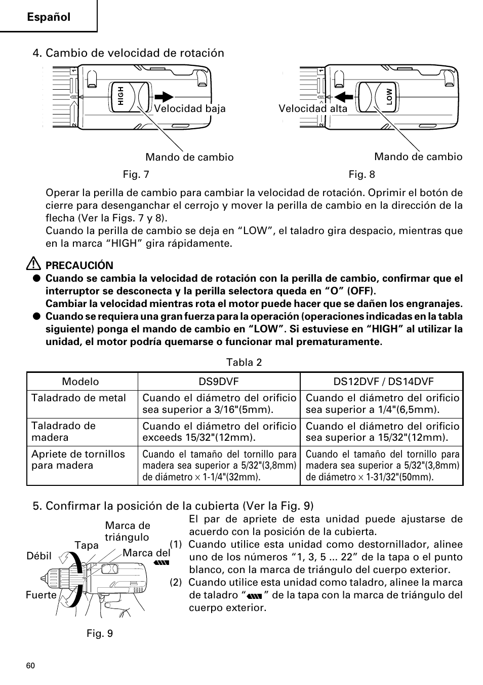 Hitachi DS 14DVF User Manual | Page 60 / 72