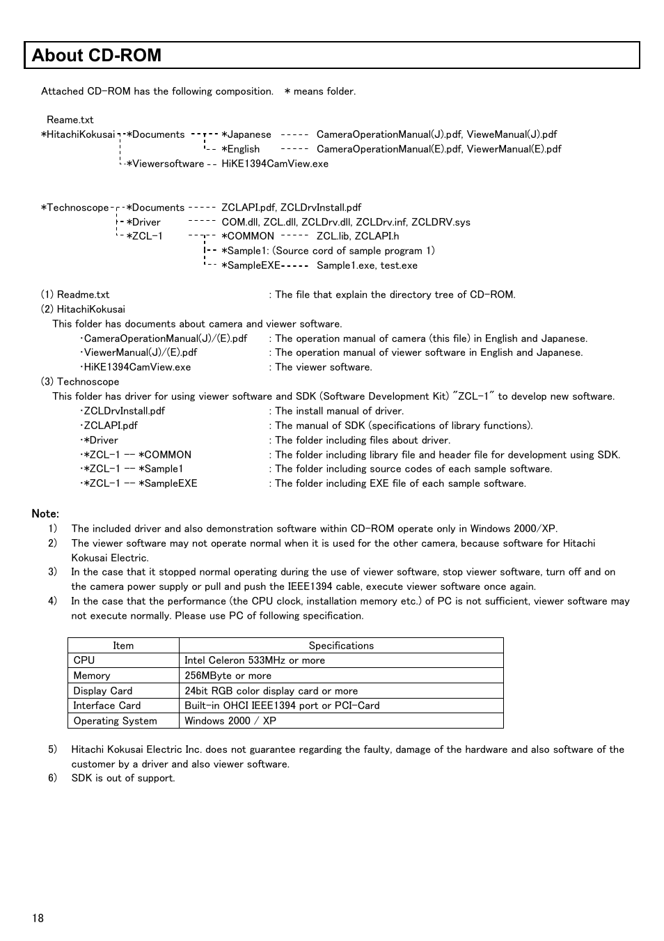 About cd-rom | Hitachi KP-FD140F User Manual | Page 28 / 29