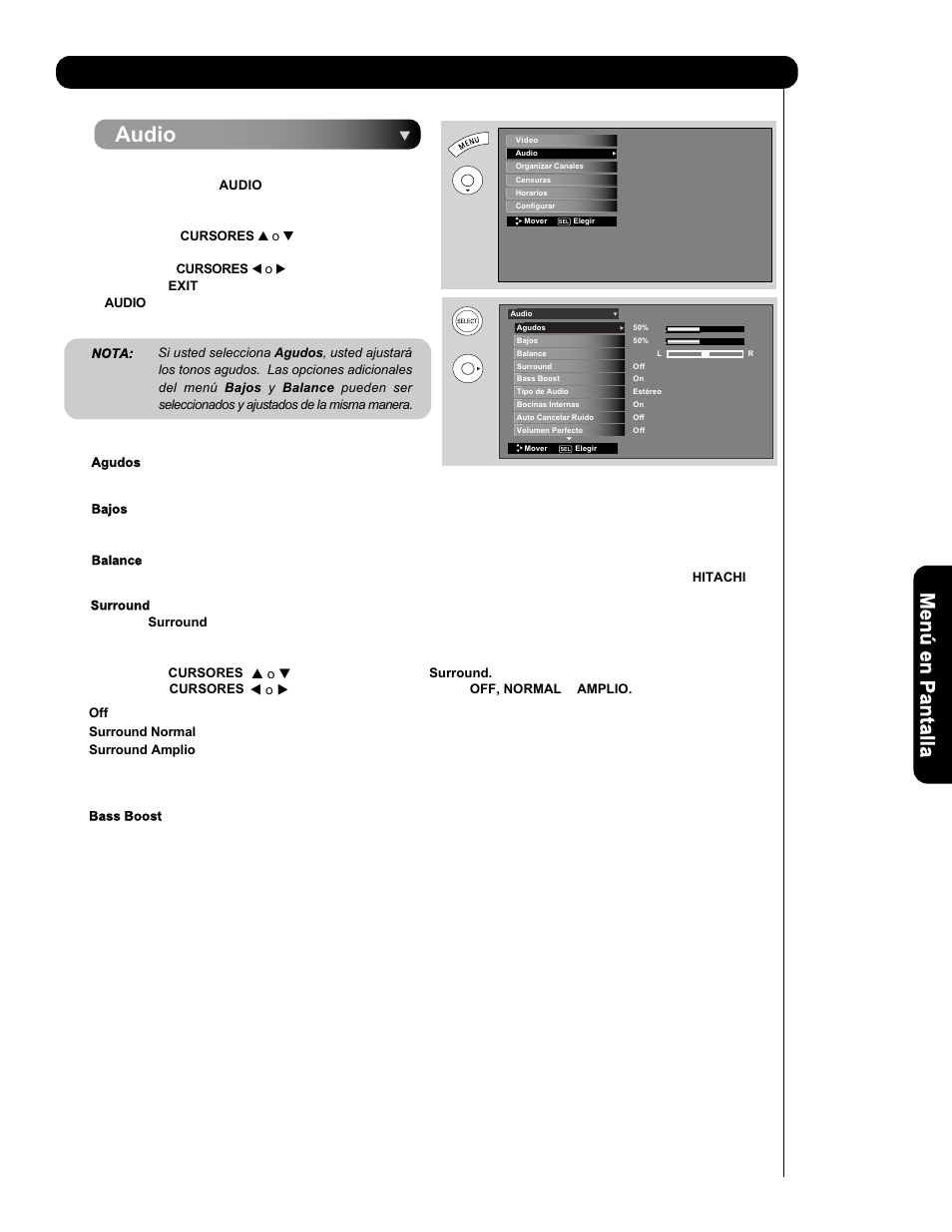 Audio | Hitachi L47V651 User Manual | Page 111 / 150