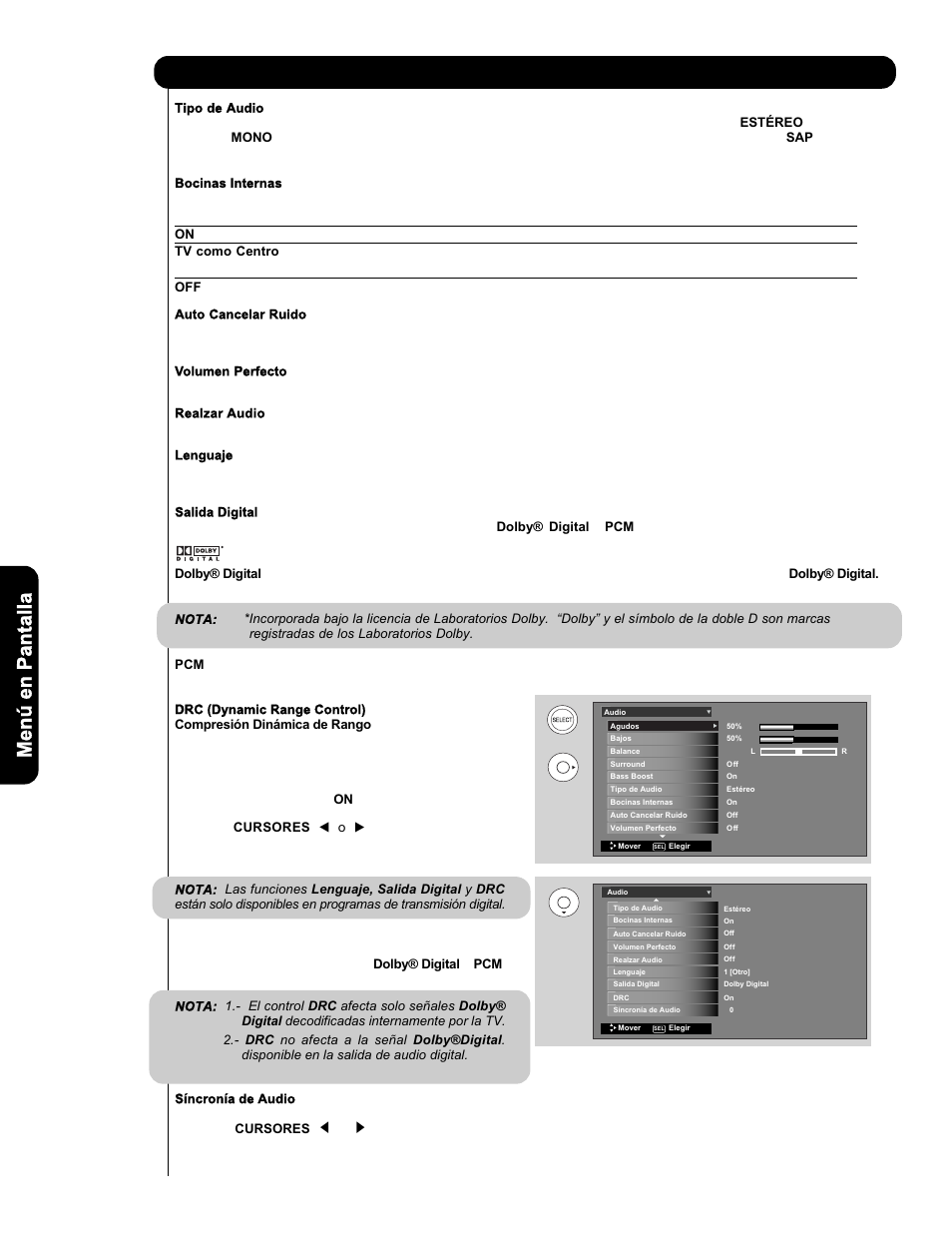 Audio | Hitachi L47V651 User Manual | Page 112 / 150