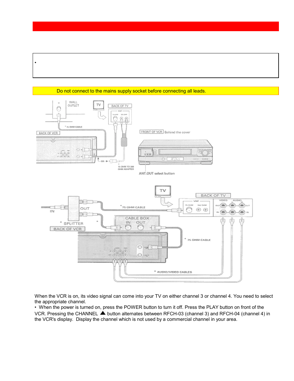 Basic cable hookup [c, With this hookup | Hitachi VTUX6430A User Manual | Page 19 / 77