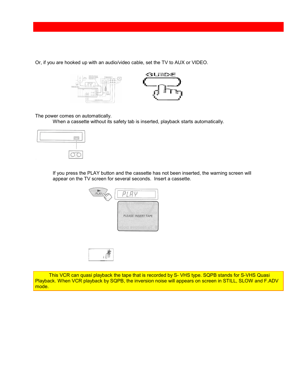 Playback, To playback a recorded tape rewinding the tape, Rewinding the tape | Hitachi VTUX6430A User Manual | Page 37 / 77