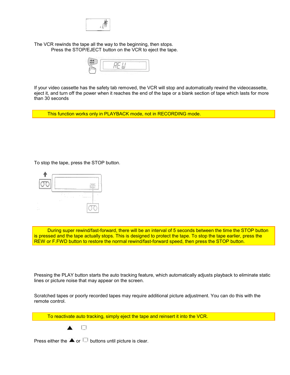 Rewinding or fast forwarding a tape at high speed | Hitachi VTUX6430A User Manual | Page 38 / 77