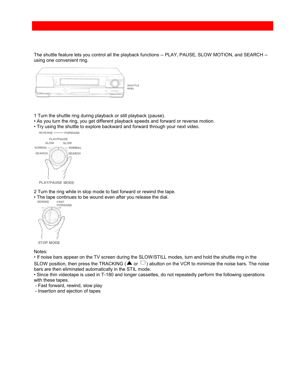 Shuttle control, Using the shuttle ring | Hitachi VTUX6430A User Manual | Page 42 / 77